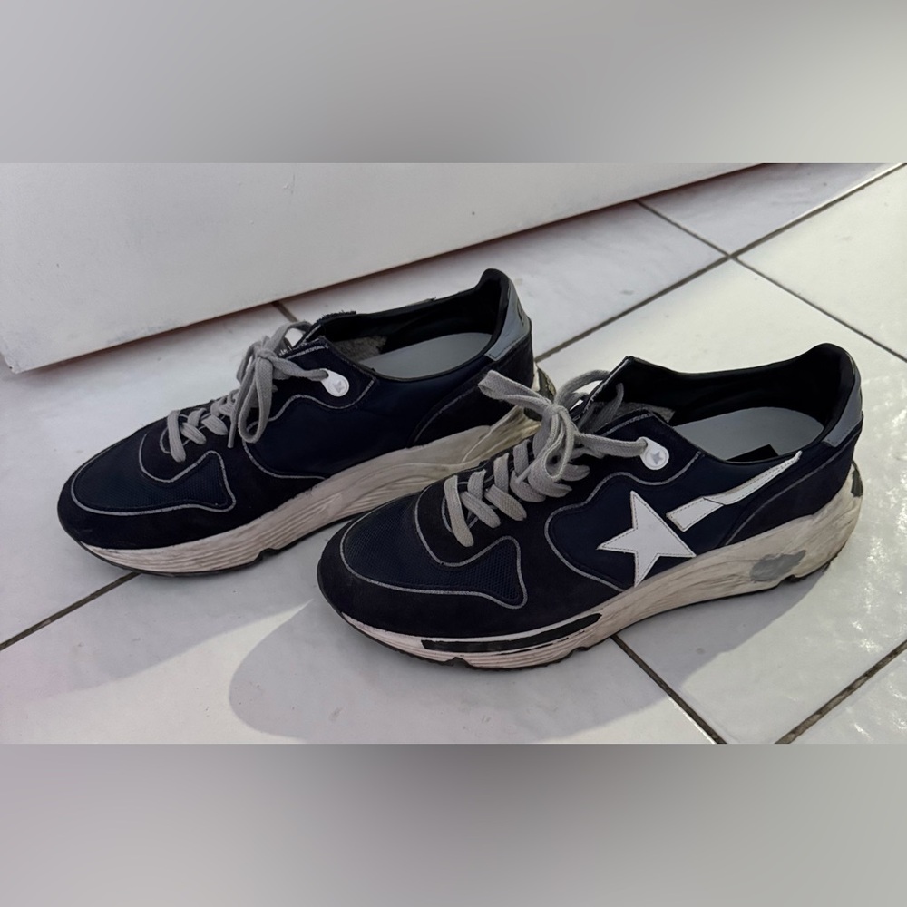 Golden Goose Blue  and White Men's Sneakers